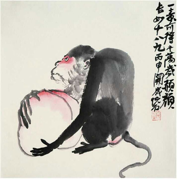 著名画家吴悦石作品《得寿》