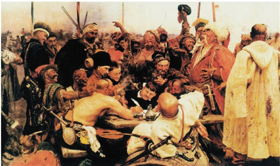 《查波罗什人写信给苏丹王》             列宾  203×358cm 布面油彩 1880-1891年