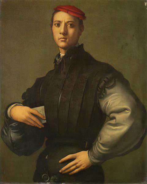 彭托莫作於1530年的“戴紅帽的年輕男子肖像”