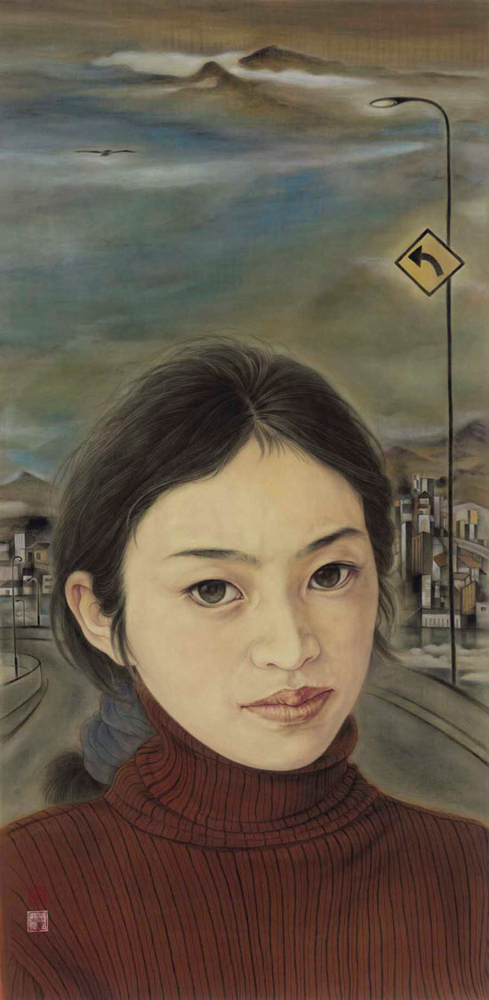 《幻城》，131x66cm，工笔绢本，2012，