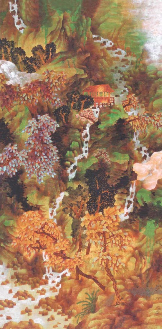 绿当轩 66X132cm 纸本工笔重彩