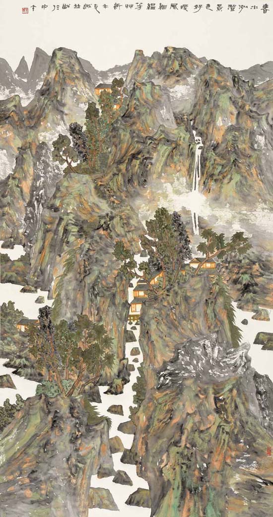 春水泓澄景色好 暖风氤氲芳草新 180X97cm 2014年