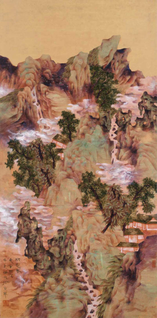 绿云春 66X132cm 纸本工笔重彩