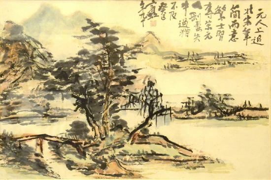 黄宾虹 山水 镜框 48cm×33cm