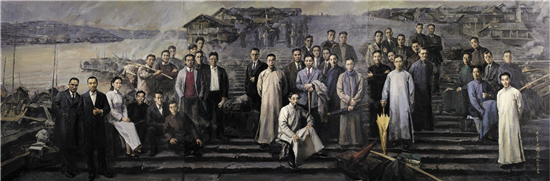 杨参军 周小松 来源 国美春秋——芒种 9×3m 油画