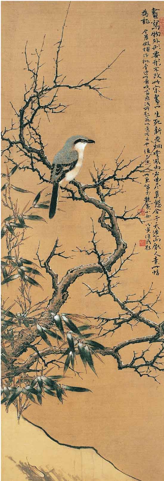 张伟民 拟《李迪雪树寒禽图》 绢本设色
