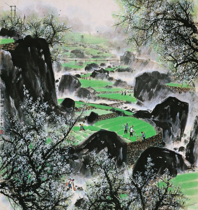 石谷新田（国画） 1972年 林丰俗