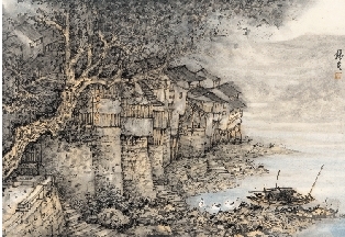 古渡晚晴(国画) 44×64厘米 2016年 张捷