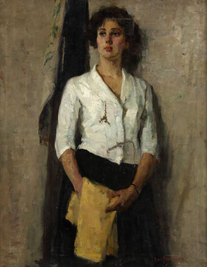 李天祥 俄罗斯少女 布面油画 100X80cm 1957年