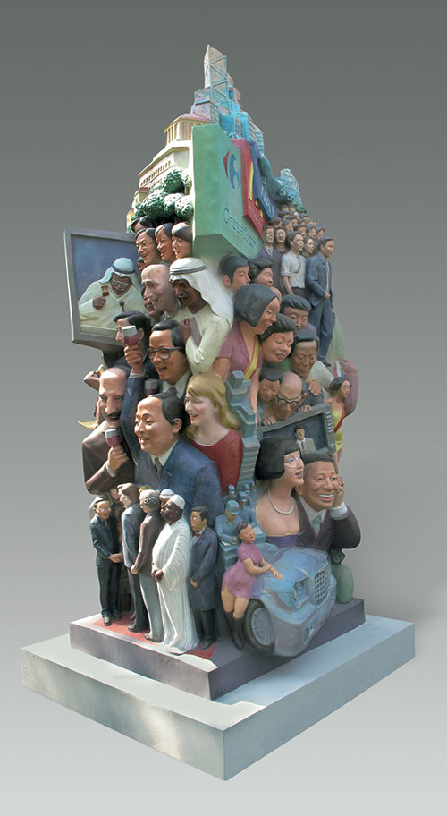 王少军、孙璐《中国加入世贸》铸铜 2009年 中国美术馆藏