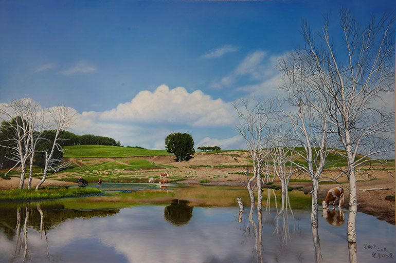 吴成伟 《塞罕坝之夏》布面油画 90×60cm 2018年