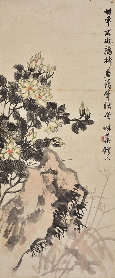 郭味蕖《梔子花》40cmx95cm 1950年代