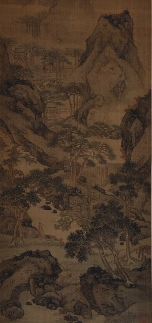 清 樊圻《溪山林壑圖軸》 124×39cm 絹本設色 