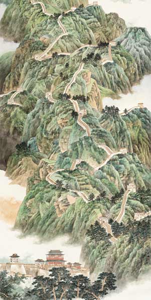 《京華新境之長城暢游》庄小雷 360×150cm