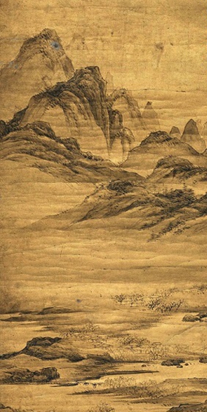 高簡《山水》 158×37cm 1698年 