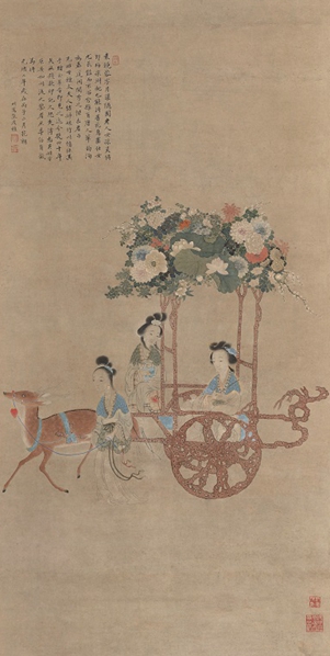 清 袁鏡蓉《女仙圖》 102×48cm 紙本設色  