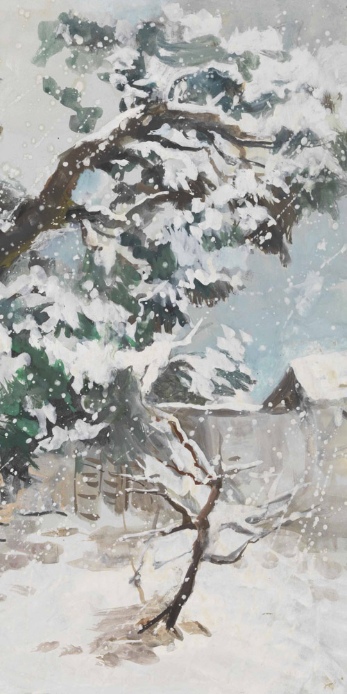 雪鬆 秦宣夫 59.5x49cm 1985年 中國美術館藏