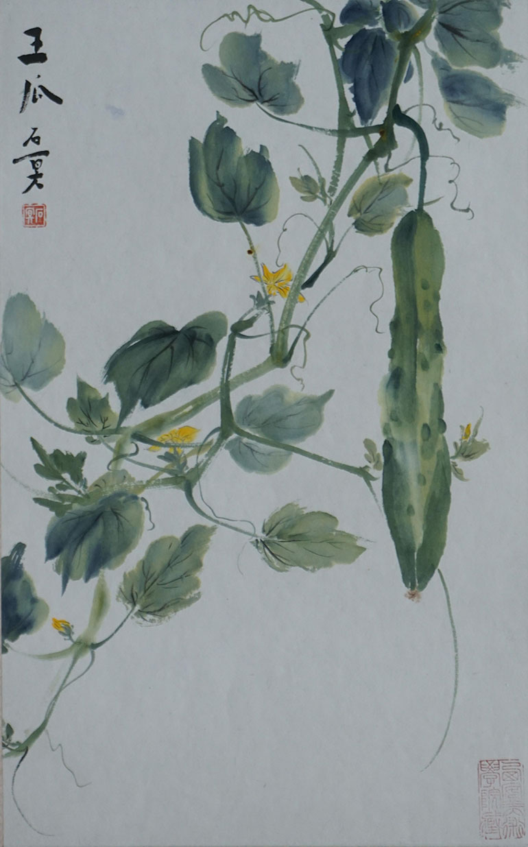 邱石冥 花鸟画课徒稿 王瓜 40.8cm×25.4cm