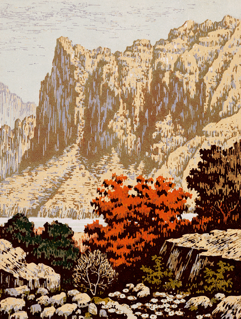 力群《太行风景》34.8×26.4cm，1955年