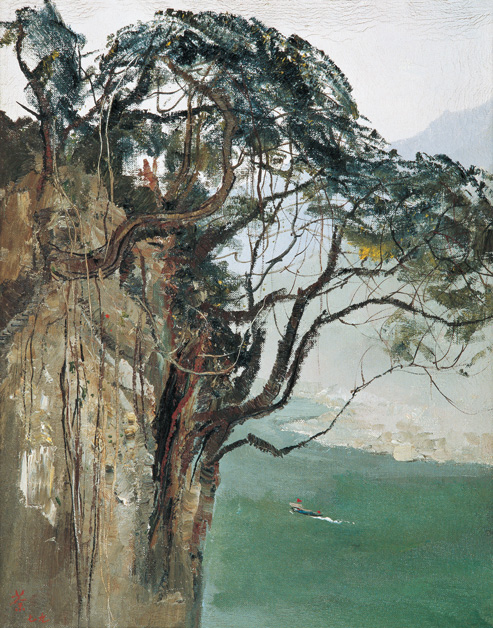 《嘉陵江边》71×55.5cm，1979年