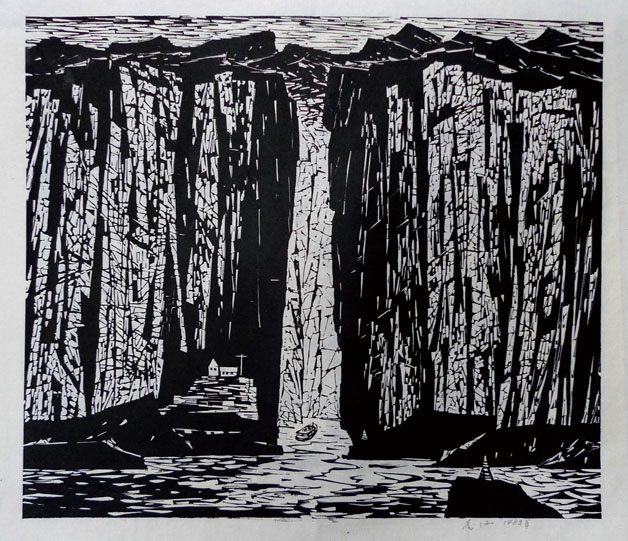 《瀑布》40×46.5cm，1982年