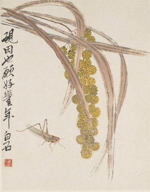 《谷子蚂蚱》29.2×22.7cm，1941年