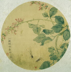 《花卉蟋蟀》24×24cm，1906年