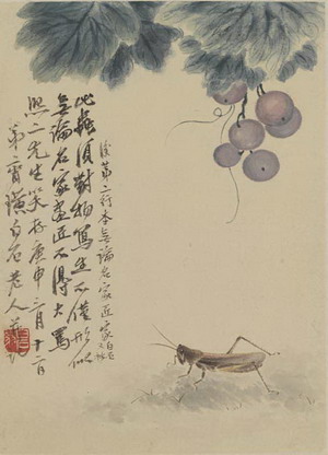 《葡萄蝗虫》25.3×18.4cm，1920年