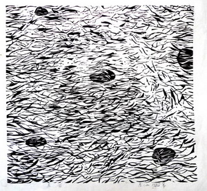 《鱼影》45.5×45.5cm，1985年