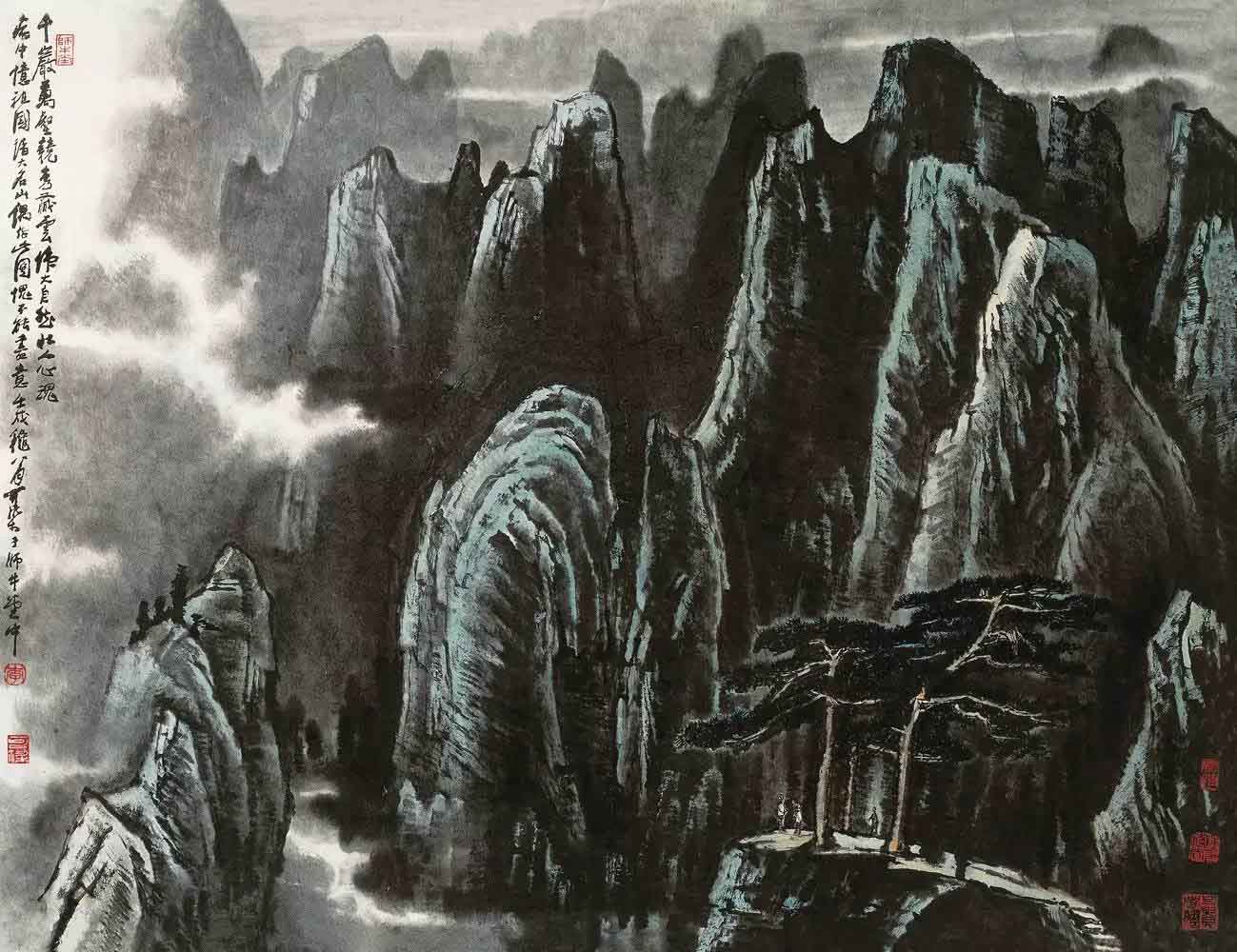 《千岩万壑》96.3×127.5cm，1982年
