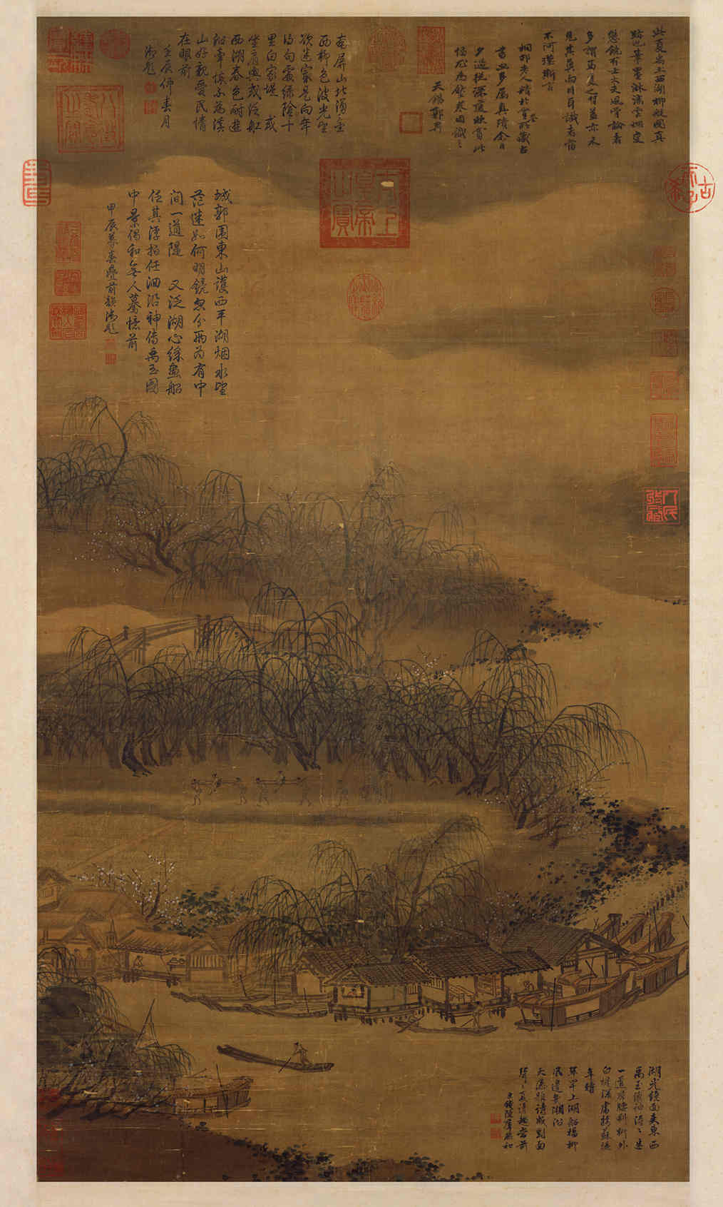 西湖柳艇图