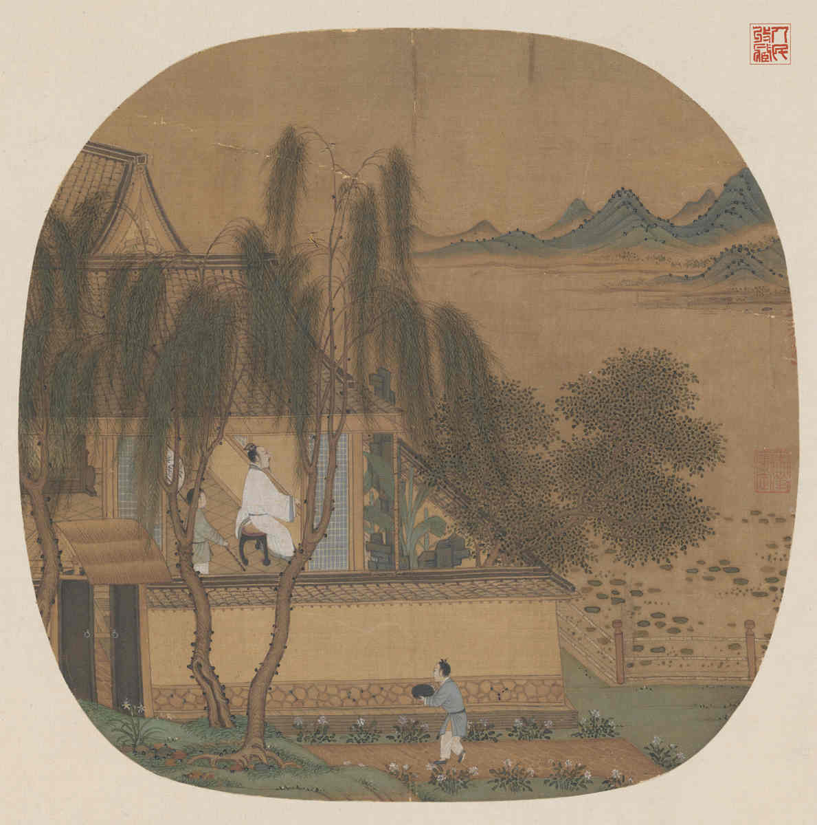 柳院消暑图