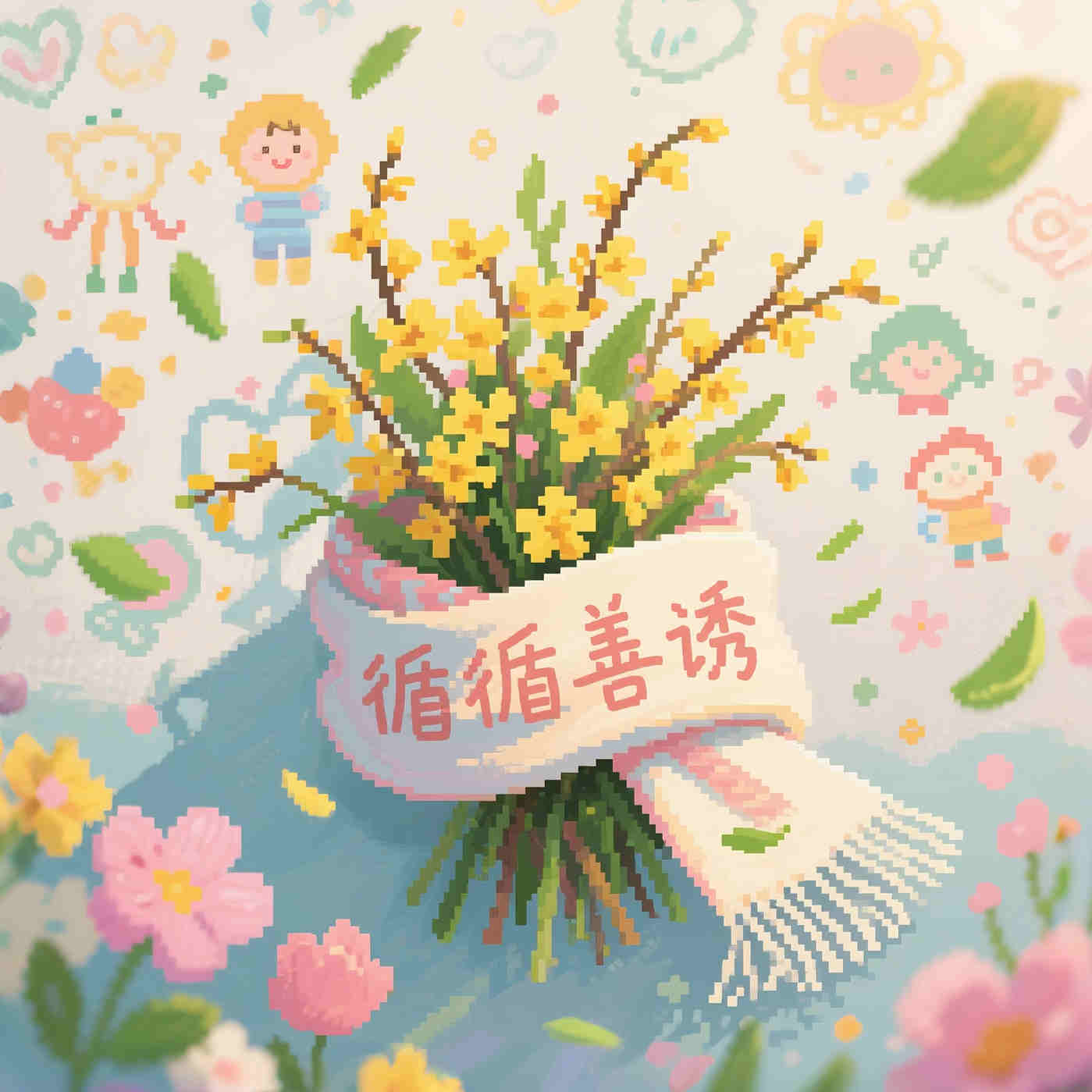 “循循善誘”迎春花