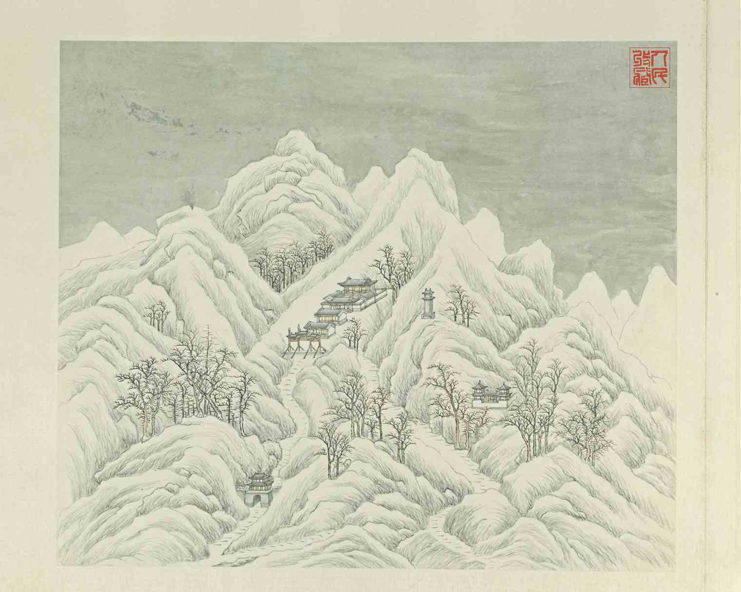 燕山八景图—西山晴雪