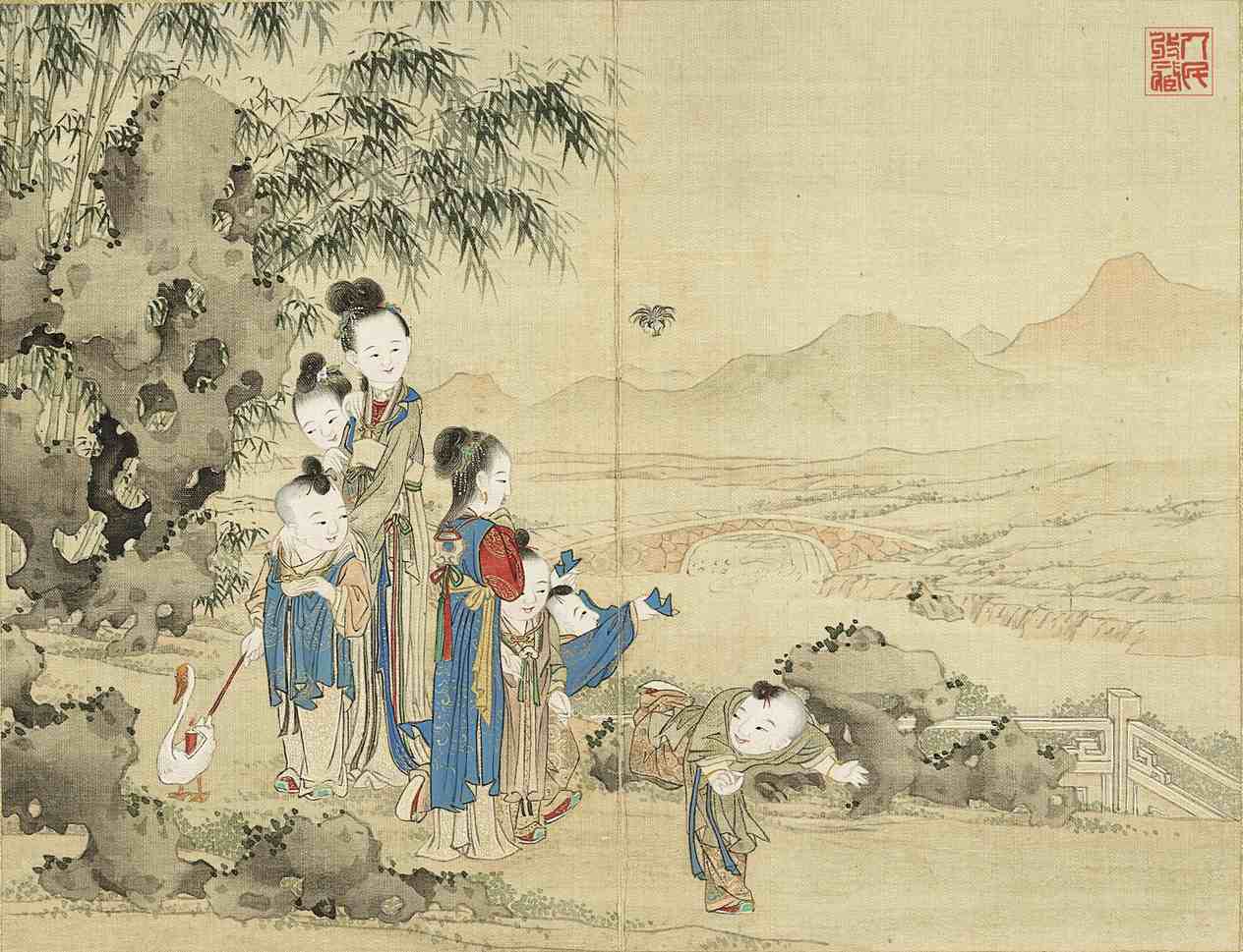 升平乐事图册-鹅灯踢毽