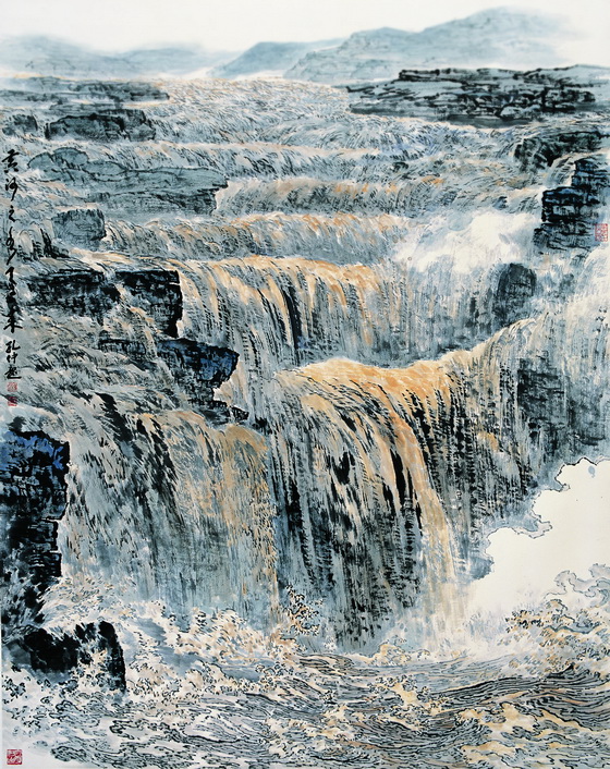 《黄河之水天上来,182×144cm,2003年