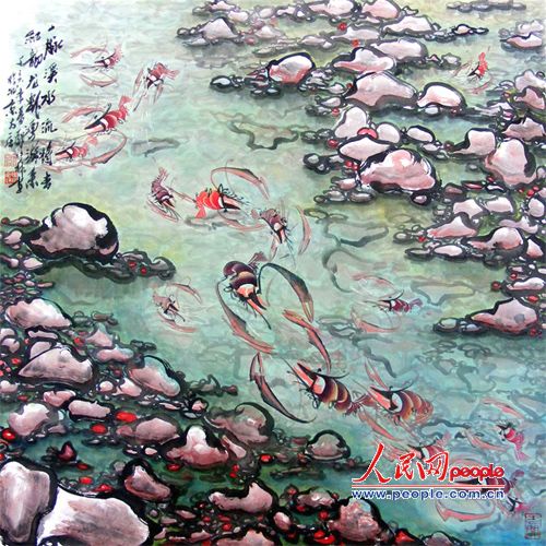 中国颜色画虾第一人――邓传林